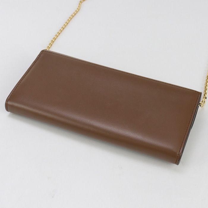 Fendi FF Diamond 8m0365 ALV4 Chain Wallet Leather Women