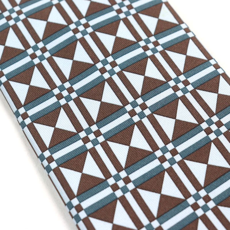 Hermes Cravate 100% Silk Art Deco Geometric Pattern Tie Multicolor With Box