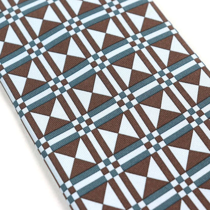 Hermes Cravate 100% Silk Art Deco Geometric Pattern Tie Multicolor With Box