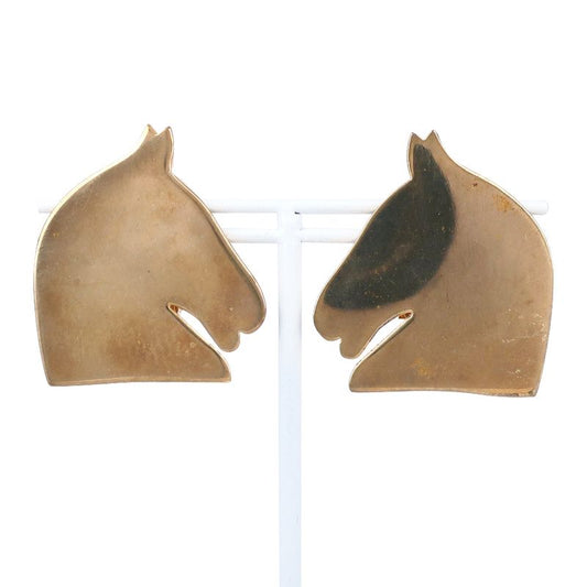 Hermes Cheval Bijouterie Fantaisie Gold Plated Ladies 26.4g Earrings