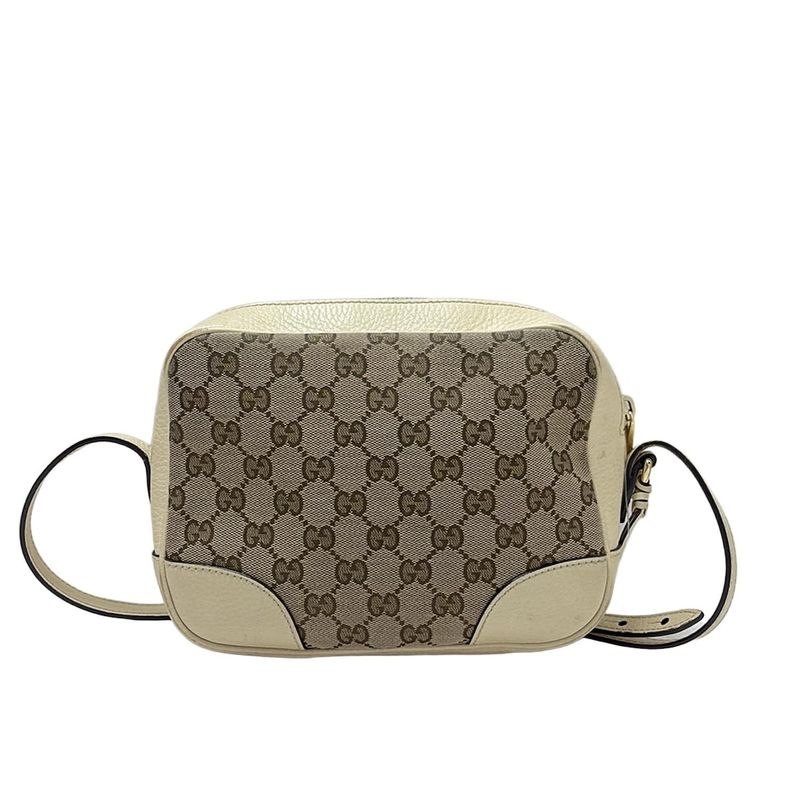 Gucci Shoulder Bag Bree 449413 Dark Brown Beige And Ivory Leather
