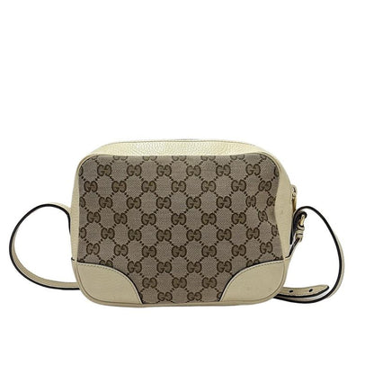 Gucci Shoulder Bag Bree 449413 Dark Brown Beige And Ivory Leather