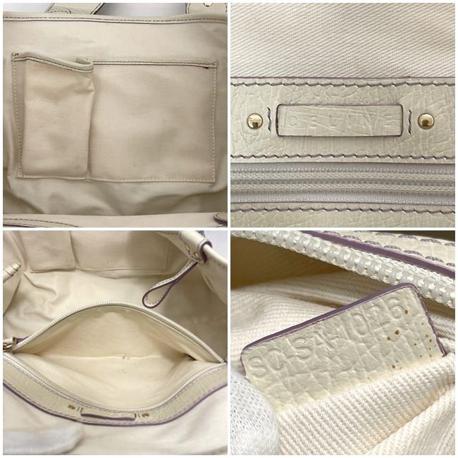 Celine Tote Bag White Purple Pastel Color Macadam Excellent Condition