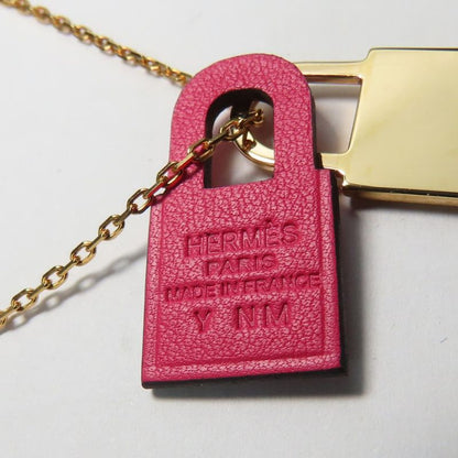 Hermes Necklace Eau Kelly PM Metal Swift Pink Gold Rose Mexico Cadenas Pendant