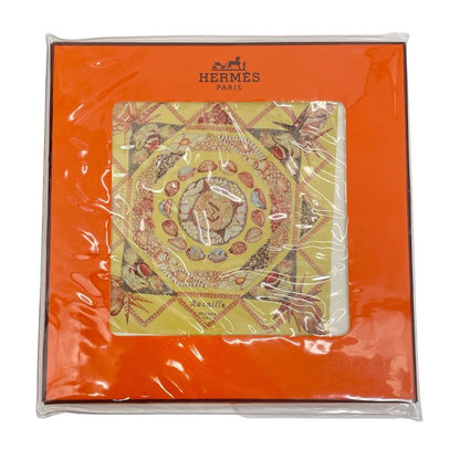 Hermes Carre 90 Silk Scarf Rocaille Shell Multicolor Storage With Bag