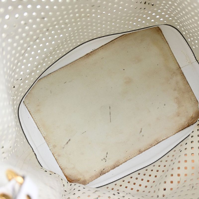 Louis Vuitton Noe Shoulder Bag Perforated Leather White 13ka919