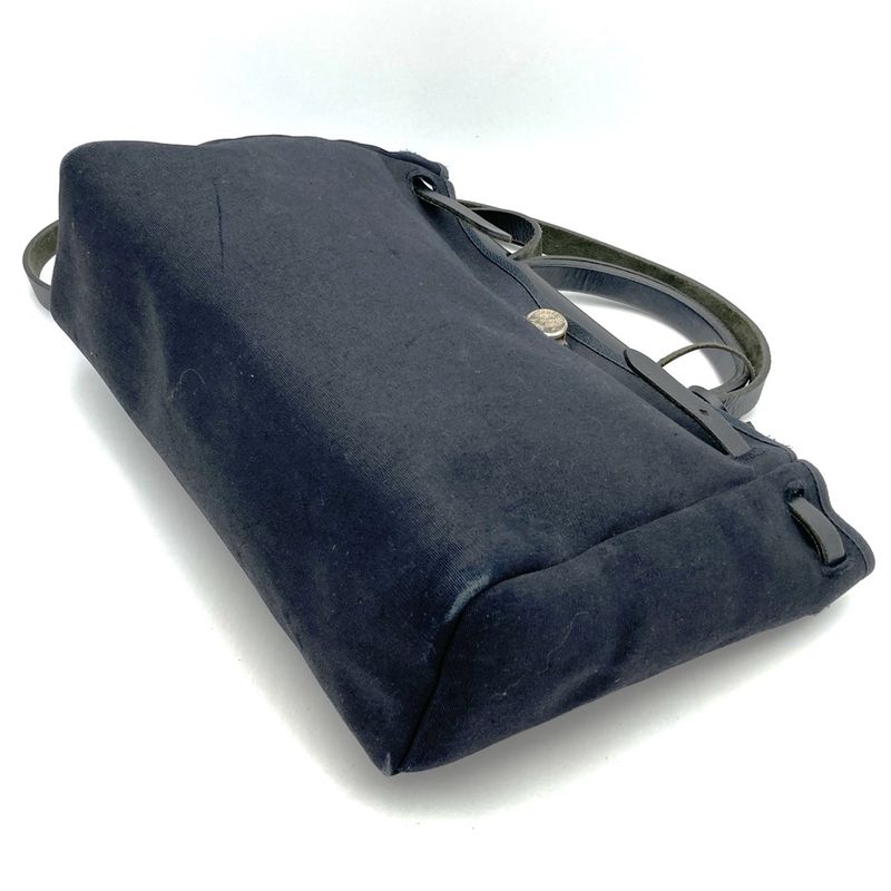 Hermes Yale Bag PM Canvas 2WAY Replaceable Shoulder Bag Handbag Black Ladies Men