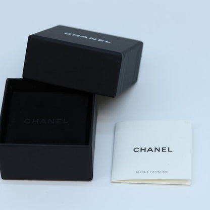 Chanel B21V GP Rhinestone Braided Square Earrings Chain Leather Black Earrings