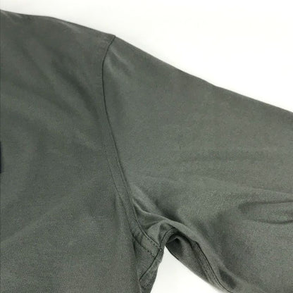 Hermes Short Sleeve T-shirt Horse Leather Patch Leather Tag Cotton Gray Khaki