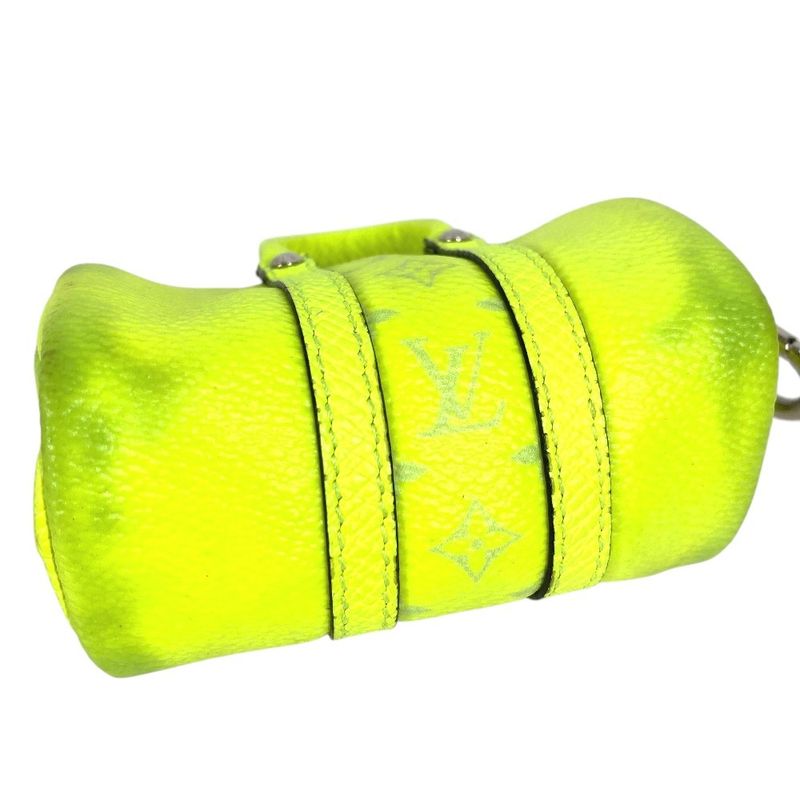 Louis Vuitton Key Holder Porte Cles Mini Keepall M01048 Taiga Leather Yellow