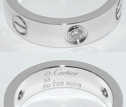 Cartier Ring 18K White Gold Diamond 3P (022ct) Love Ring Half Diamond B40325