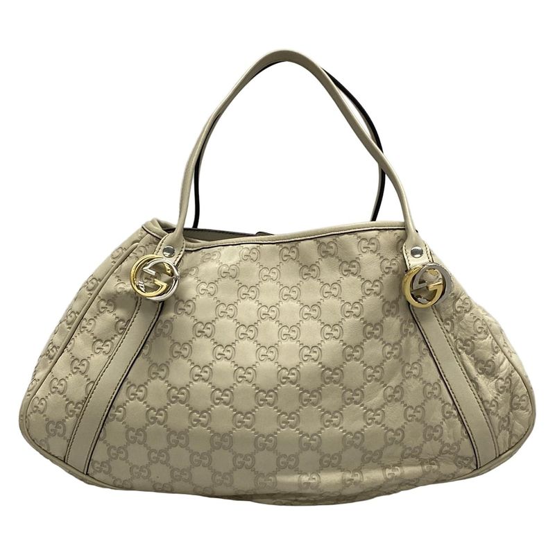 Gucci GG Twins Tote Bag Stripe Line 232963 Ivory Leather