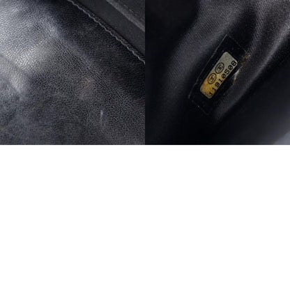 Chanel Icon Line W Hook A37152 Patent Leather Black Ladies Bifold Wallet