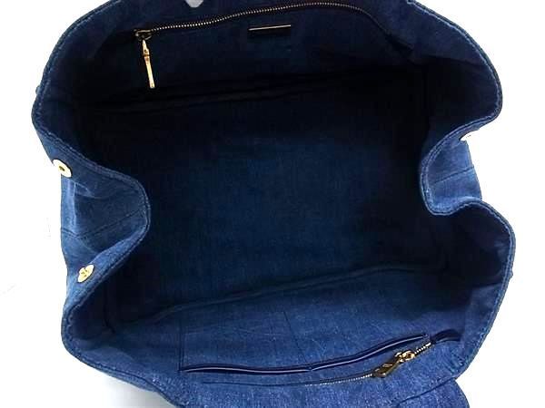 Prada B1872b Canapa Denim Handbag Tote Bag Women's Navy Aw4514