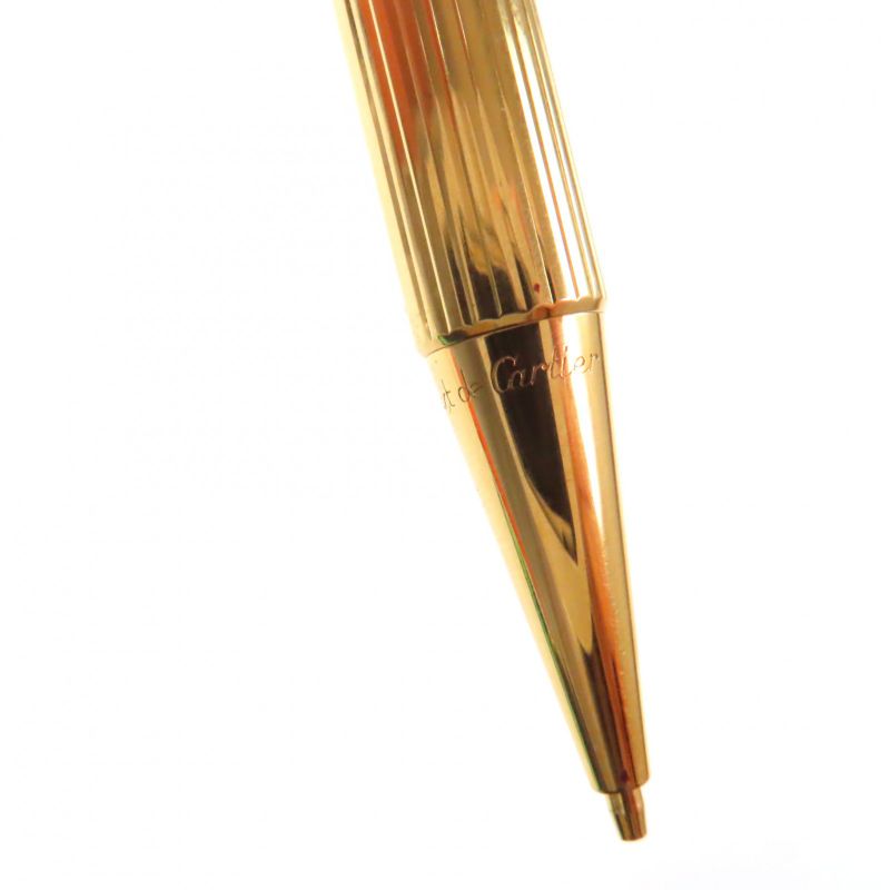  Cartier Must De Cartier Striped Logo Nock Mechanical Pencil Gold