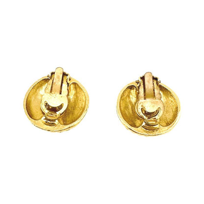 Chanel Vintage Large Earrings Coco Mark Earrings Chanel Gold