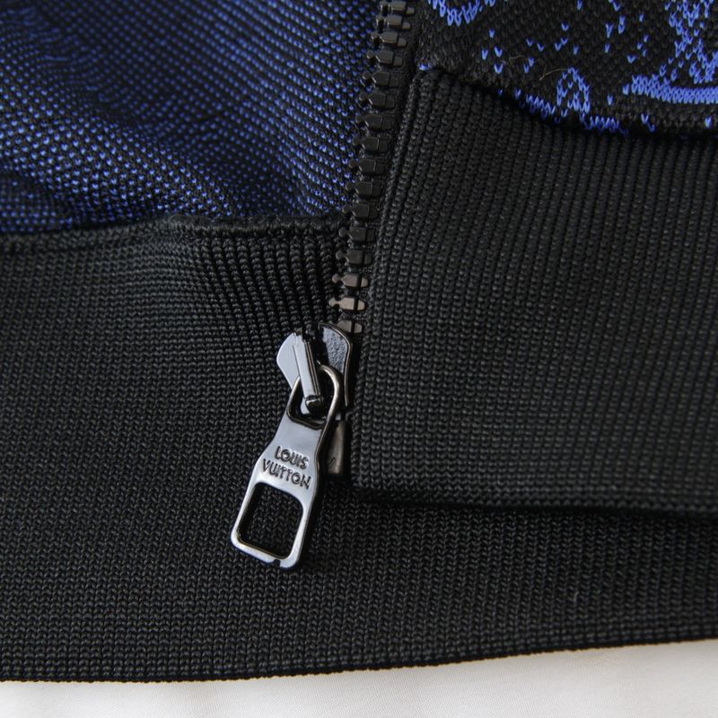 Louis Vuitton Zip-through Hoodie Blouson Polyester/nylon/cotton Men's Blue