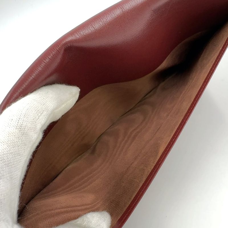 Cartier Mustline Leather Bordeaux Clutch Bag Gold 7 318 4 155