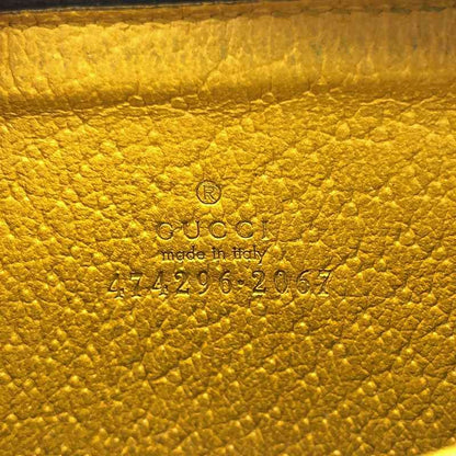 Gucci - 474296 Taiga - Head GG Supreme Round Zipper Coin Case - Brown Gold -