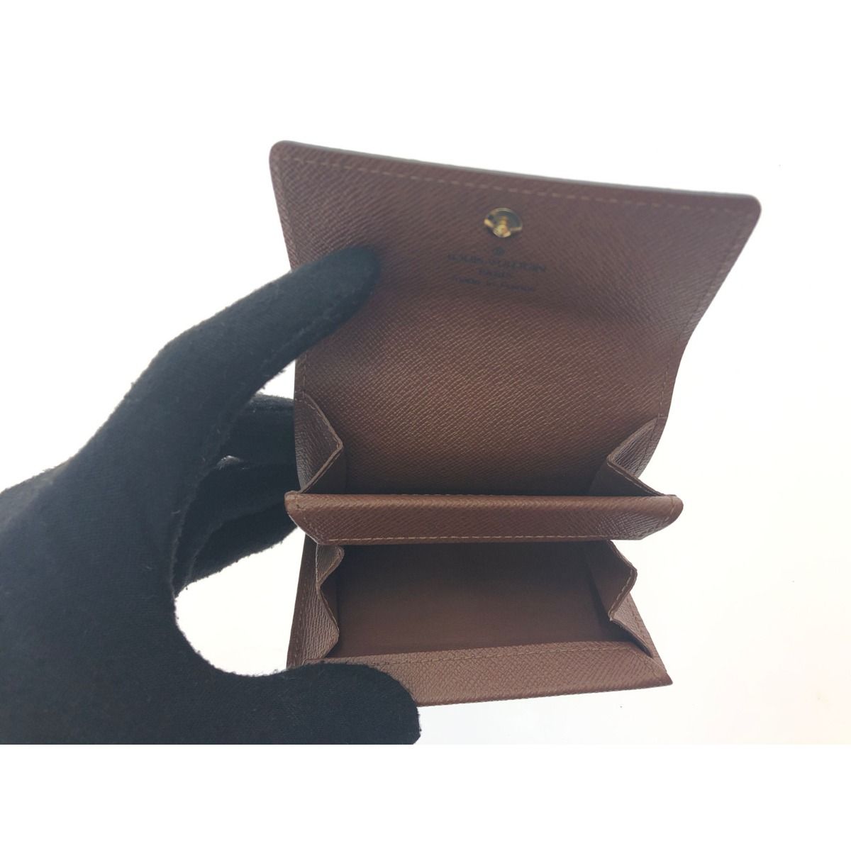 Louis Vuitton Women's Coin Case Monogram Portomone Plat M61930 Brown