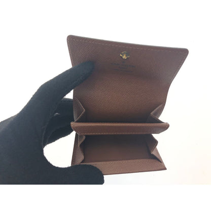 Louis Vuitton Women's Coin Case Monogram Portomone Plat M61930 Brown