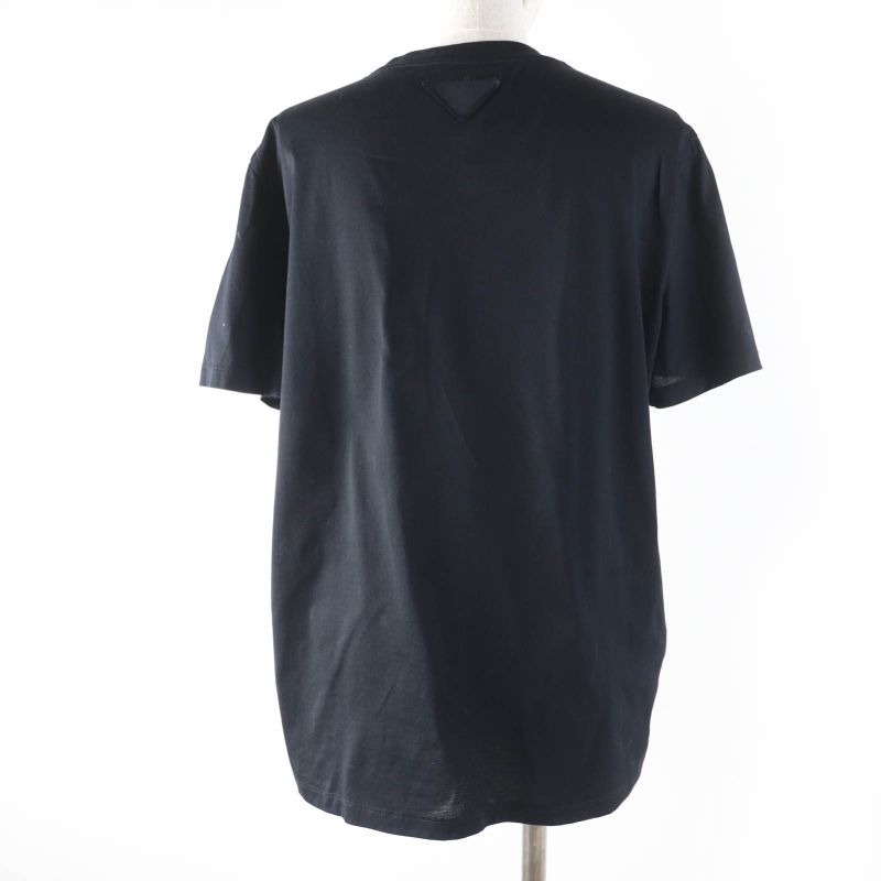 Prada 2020 35838 100% Cotton Triangle Patch Logo Print Short Sleeve T-shirt