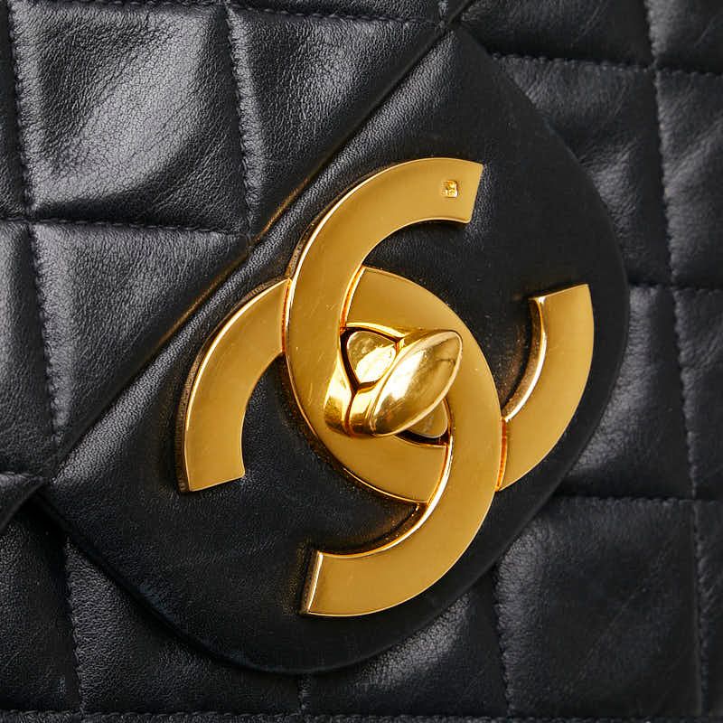 Chanel Matelasse Coco Mark Chain Shoulder Bag Handbag Black Lambskin Ladies