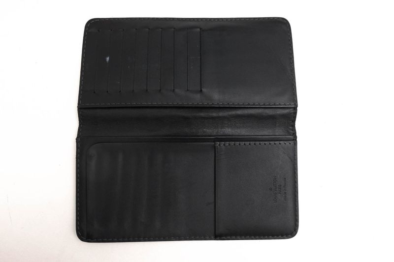 Louis Vuitton Long Wallet Men Leather Genuine Black M97020 Utah Porto Valur