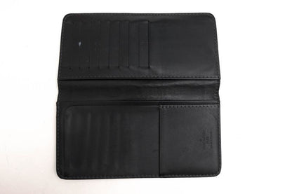 Louis Vuitton Long Wallet Men Leather Genuine Black M97020 Utah Porto Valur
