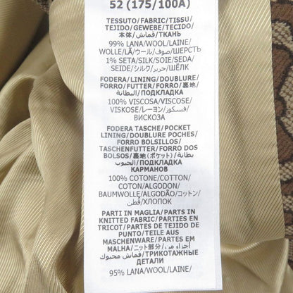 Gucci 694157 Wool Silk Horsebit Allover Pattern Jacquard Blouson Jacket Brown