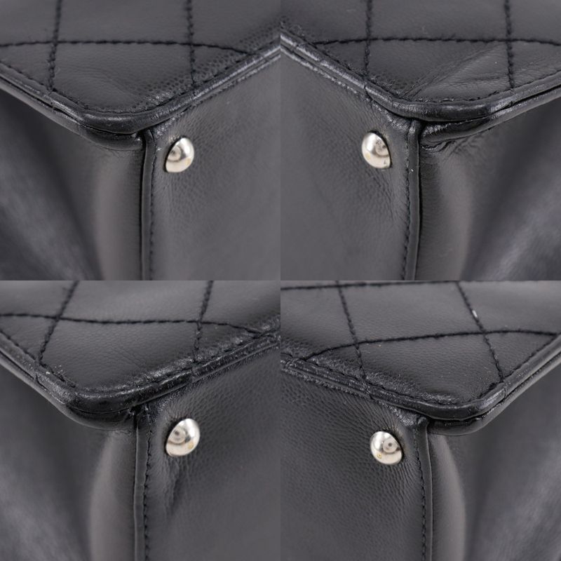 Chanel Chain Tote Matelasse Caviar Skin Black Ladies Tote Bag