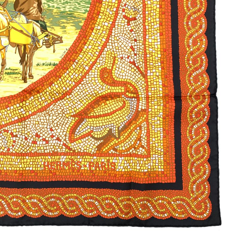 Hermes Carre 90 SOUS LE Cedre Under The Himalayan Cedars Multicolor Silk Scarf