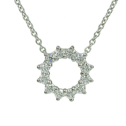 Tiffany & Co Open Circle Mini Diamond Necklace Pt950 Platinum Diamond 40.5cm