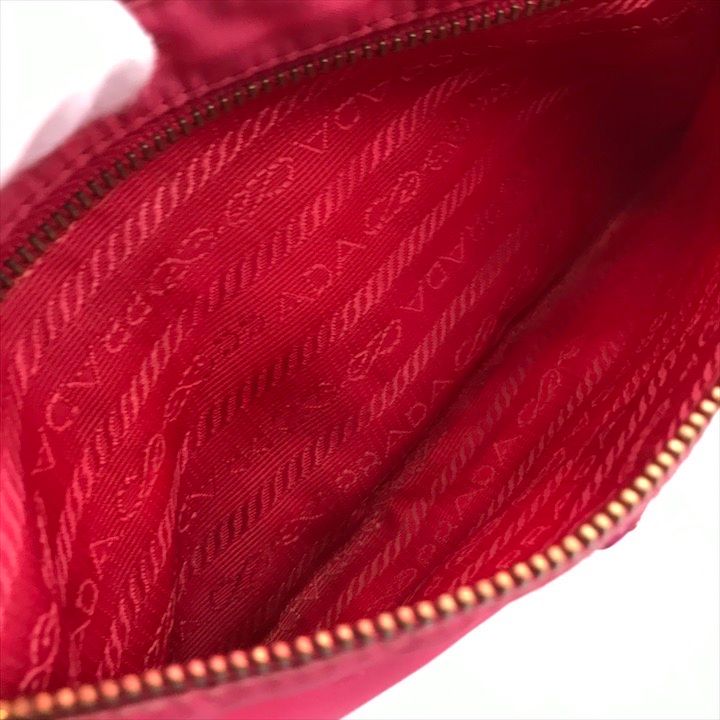 Prada Triangle Logo Nylon Tessuto Mini Shoulder Bag Pouch Pink