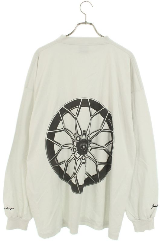 Balenciaga 25AW 835839 Tsvp9 Lamborghini Logo Print Long Sleeve Cut And Sewn
