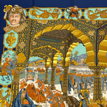 Hermes Scarf Carre 90 Maharajas 100% Silk Multicolor