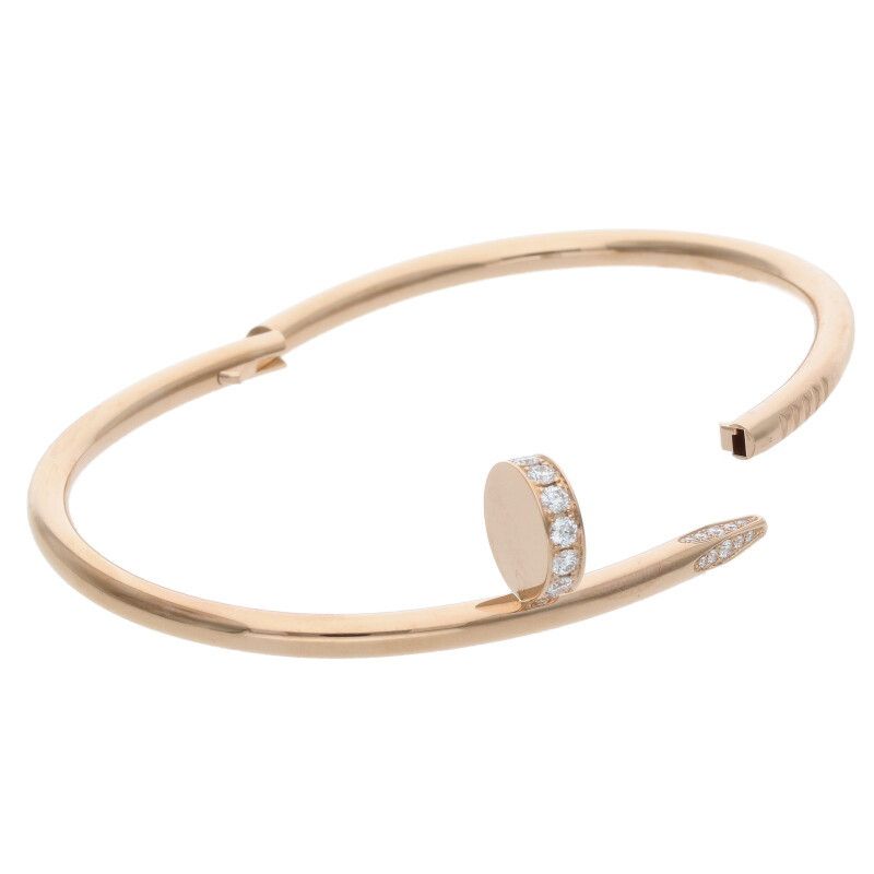 Cartier New Shape Juste UN CLOU Bracelet DIA 18K Pink Gold Juste Un Clou Half