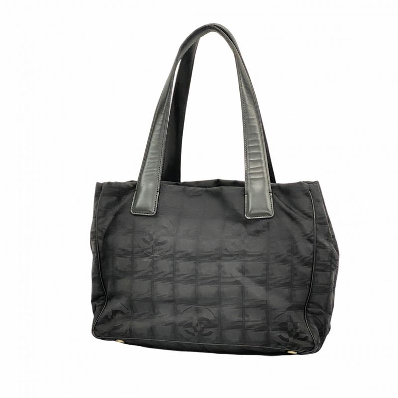 Chanel Tote New Travel Nylon Black Chien Pan Gold Hardware Women's
