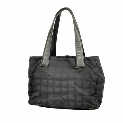 Chanel Tote New Travel Nylon Black Chien Pan Gold Hardware Women's