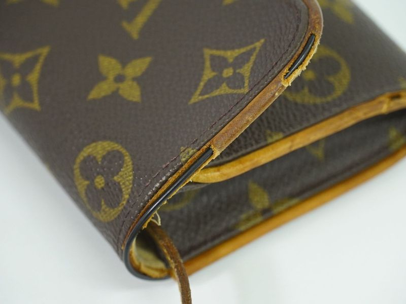 Authentic Louis Vuitton LV Pochette Twin PM Monogram 2WAY Shoulder Bag Brown
