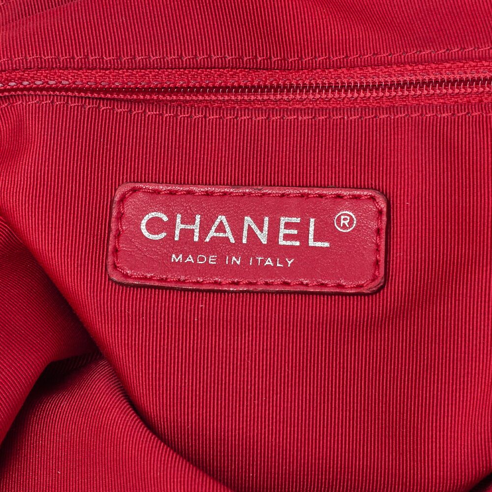 Chanel Chain Shoulder Bag With Coco Charm Striped Canvas Bicolor Silver