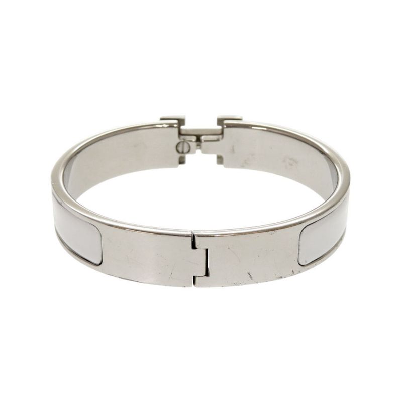 Hermes Click H Click Clack PM Metal Gray Bracelet Bangle 0029 Hermes