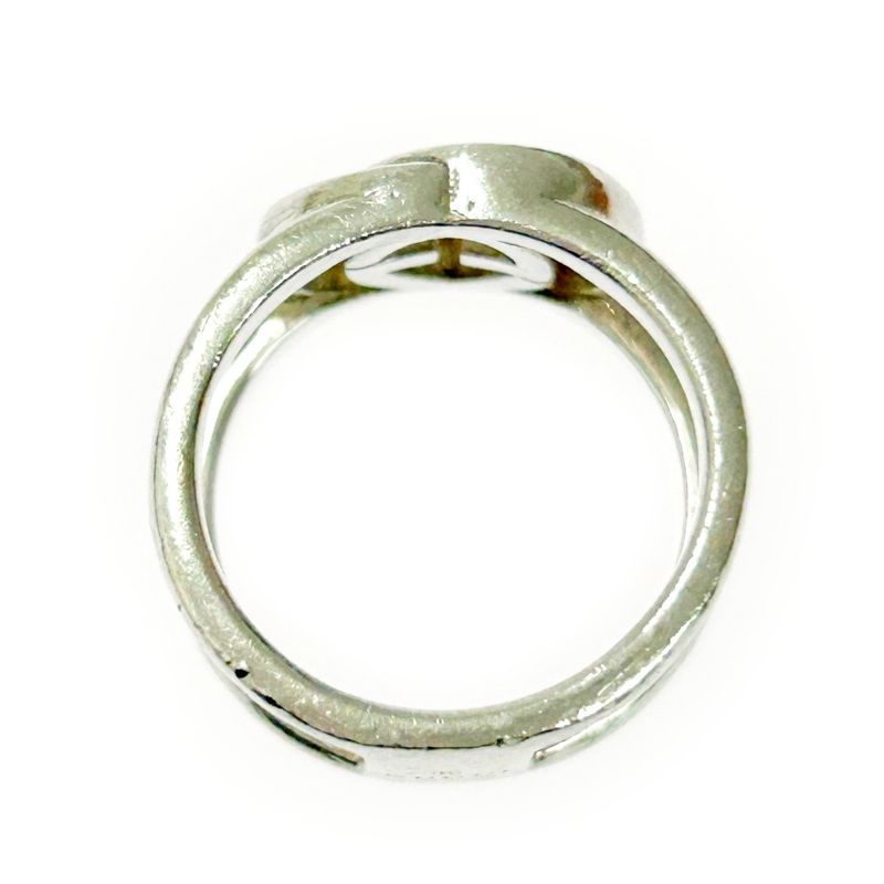 Gucci Silver Interlocking G Wide Open Band Ring 4.4g 925 Engraved 368328 Ring