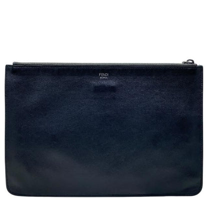 Fendi 7n0078 Monster Clutch Bag Second Bag Bugs Leather Studded Black