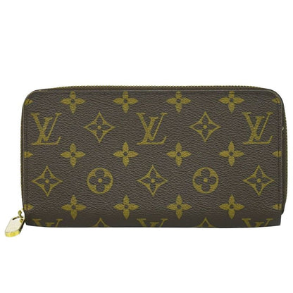 Authentic Louis Vuitton LV Zippy Wallet Monogram Round Zipper Long Wallet Brown