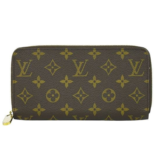 Authentic Louis Vuitton LV Zippy Wallet Monogram Round Zipper Long Wallet Brown