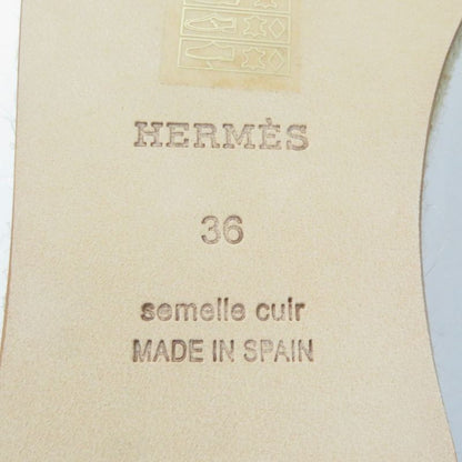 Hermes Guapa Espadrilles Chaîne D'ancre Lace-up Square Toe Leather Shoes White