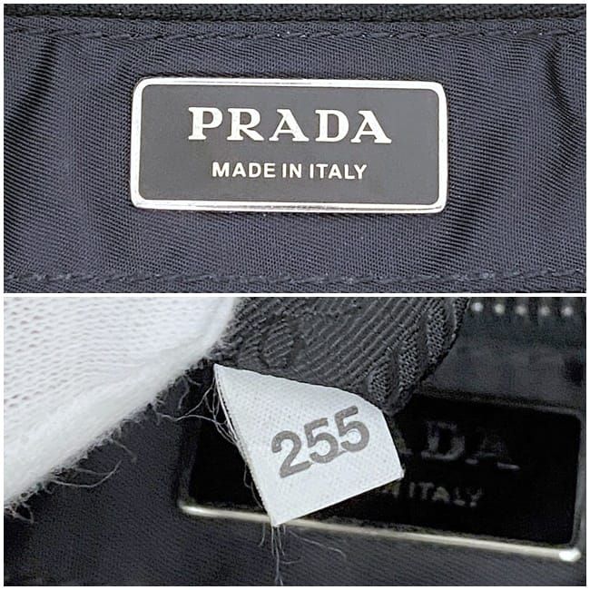 Prada Tote Bag Black NERO Excellent Condition Nylon Leather Preowned 255