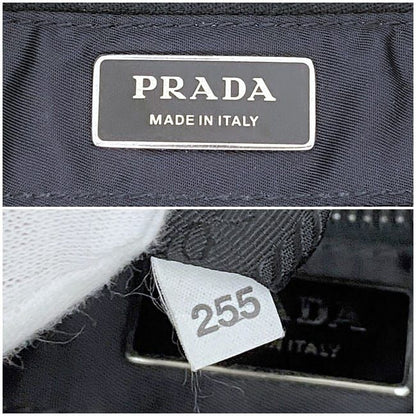 Prada Tote Bag Black NERO Excellent Condition Nylon Leather Preowned 255