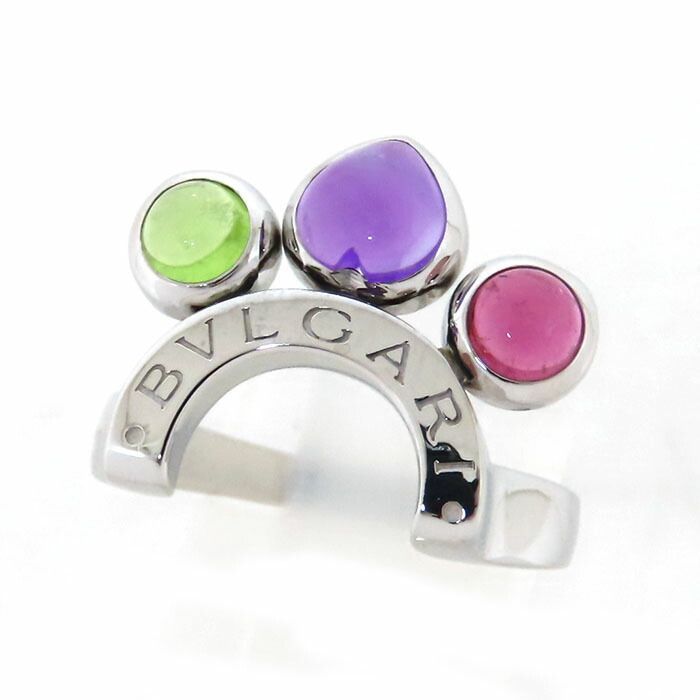 Bvlgari Bulgari Allegra Multicolor Stone Ring 18K White Gold 750 White Gold
